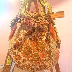 Magnolia Pearl Orange and Green Shoulder Bag with Fringe